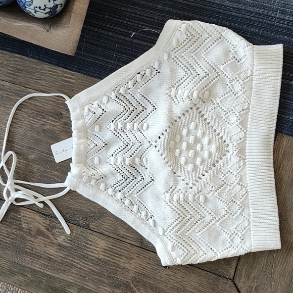 New Hunter & Brown Crochet Crop Top Size L - Picture 1 of 6